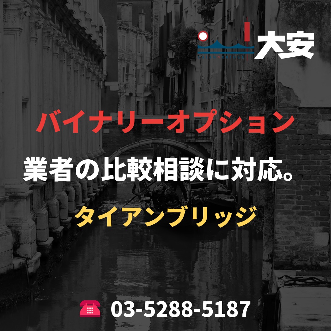 バイナリーオプション業者の比較相談に対応。｜タイアンブリッジ