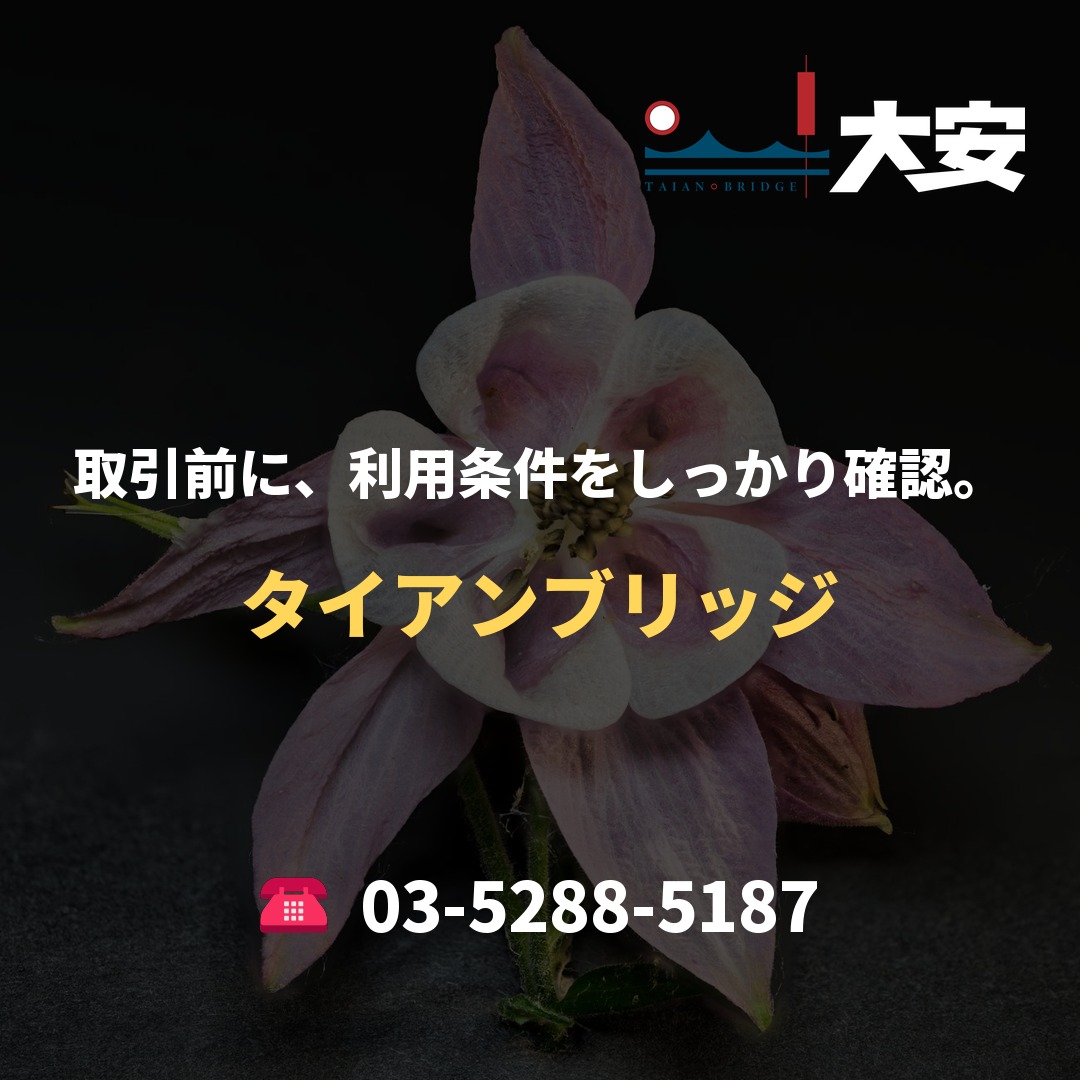 取引前に、利用条件をしっかり確認。｜タイアンブリッジ