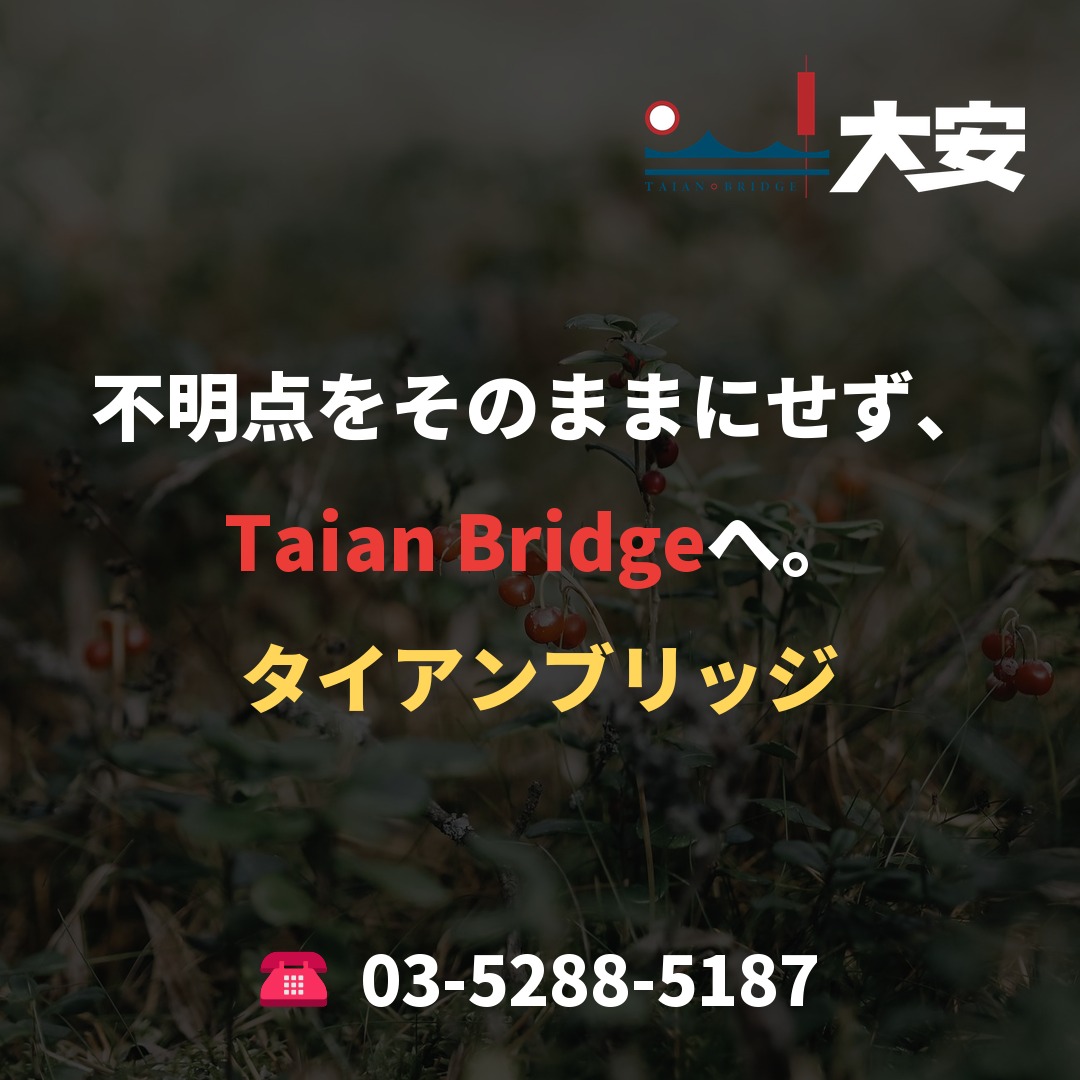 不明点をそのままにせず、Taian Bridgeへ。