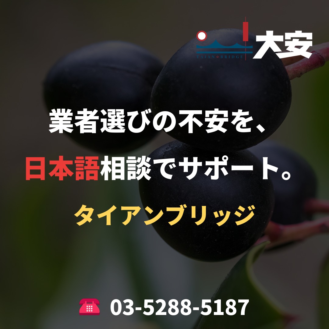 業者選びの不安を、日本語相談でサポート。｜タイアンブリッジ