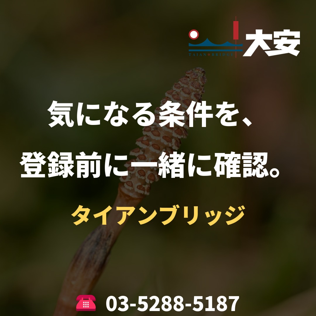 気になる条件を、登録前に一緒に確認。｜タイアンブリッジ