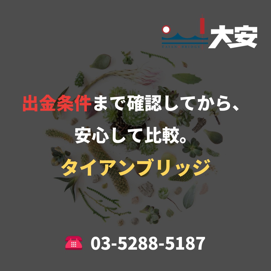 出金条件まで確認してから、安心して比較。｜タイアンブリッジ