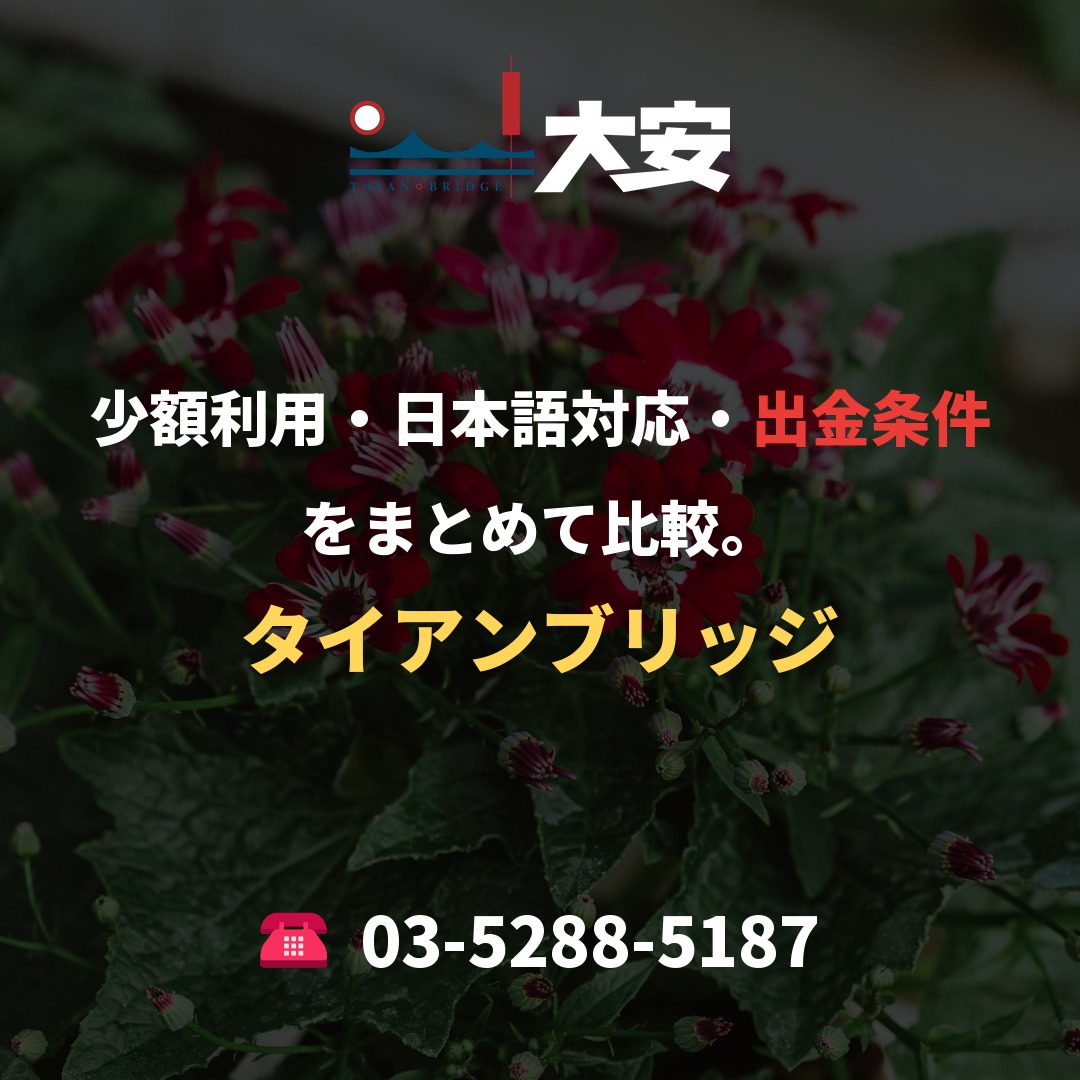 少額利用・日本語対応・出金条件をまとめて比較。|タイアンブリッジ