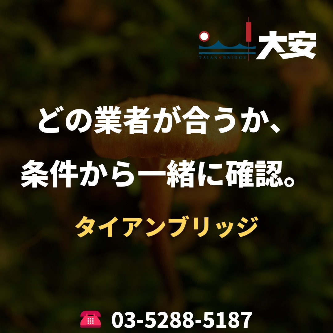 どの業者が合うか、条件から一緒に確認。｜タイアンブリッジ