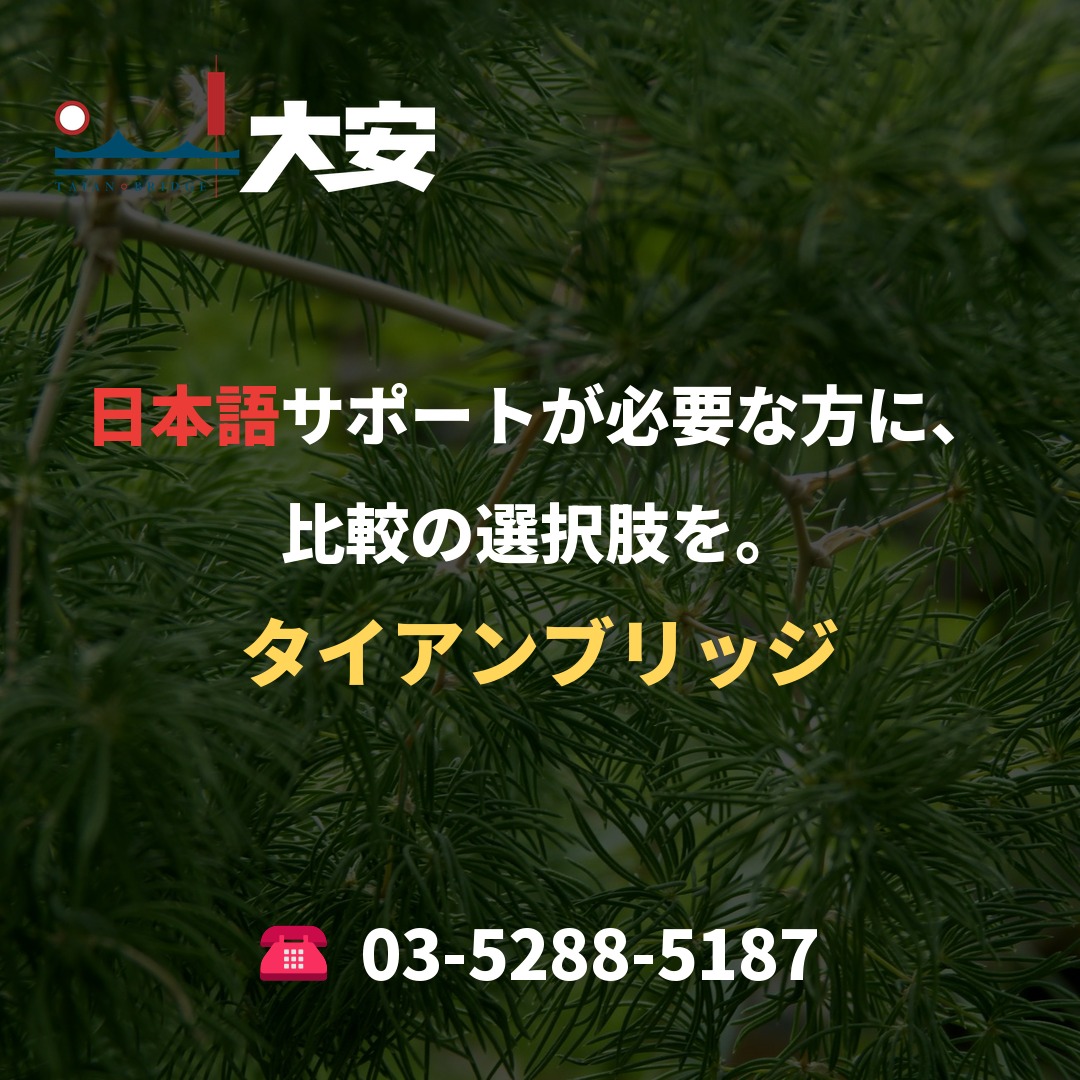 日本語サポートが必要な方に、比較の選択肢を。｜タイアンブリッジ