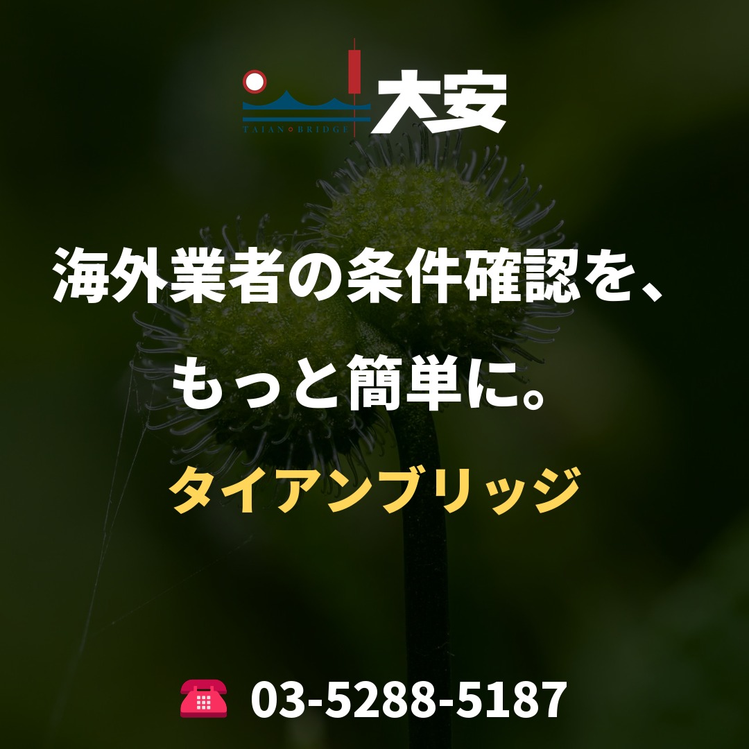 海外業者の条件確認を、もっと簡単に。｜タイアンブリッジ