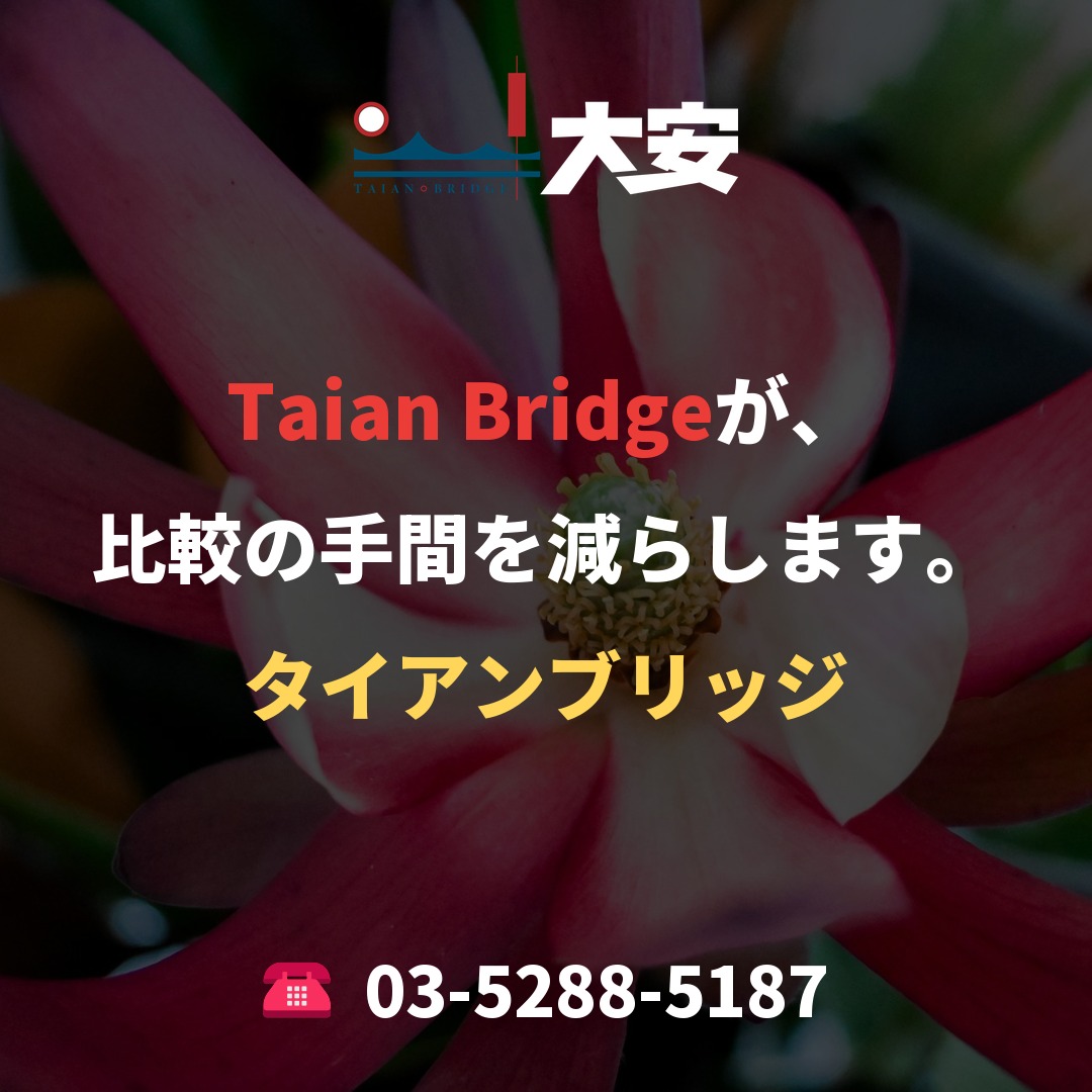 Taian Bridgeが、比較の手間を減らします。