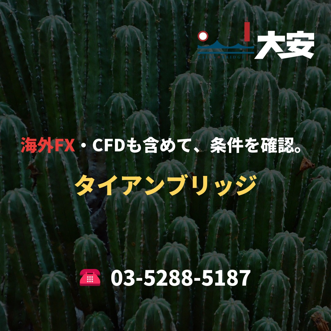海外FX・CFDも含めて、条件を確認。｜タイアンブリッジ