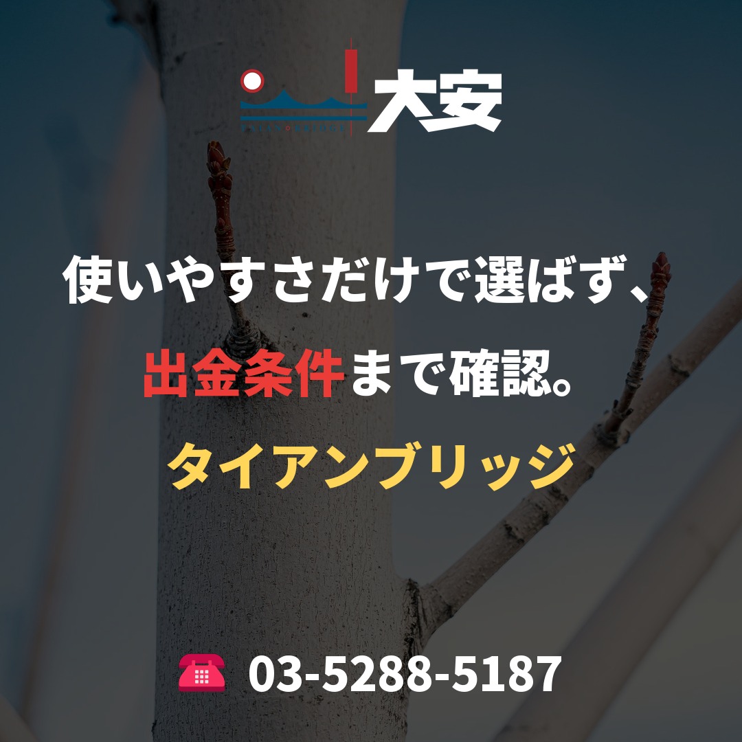 使いやすさだけで選ばず、出金条件まで確認。｜タイアンブリッジ