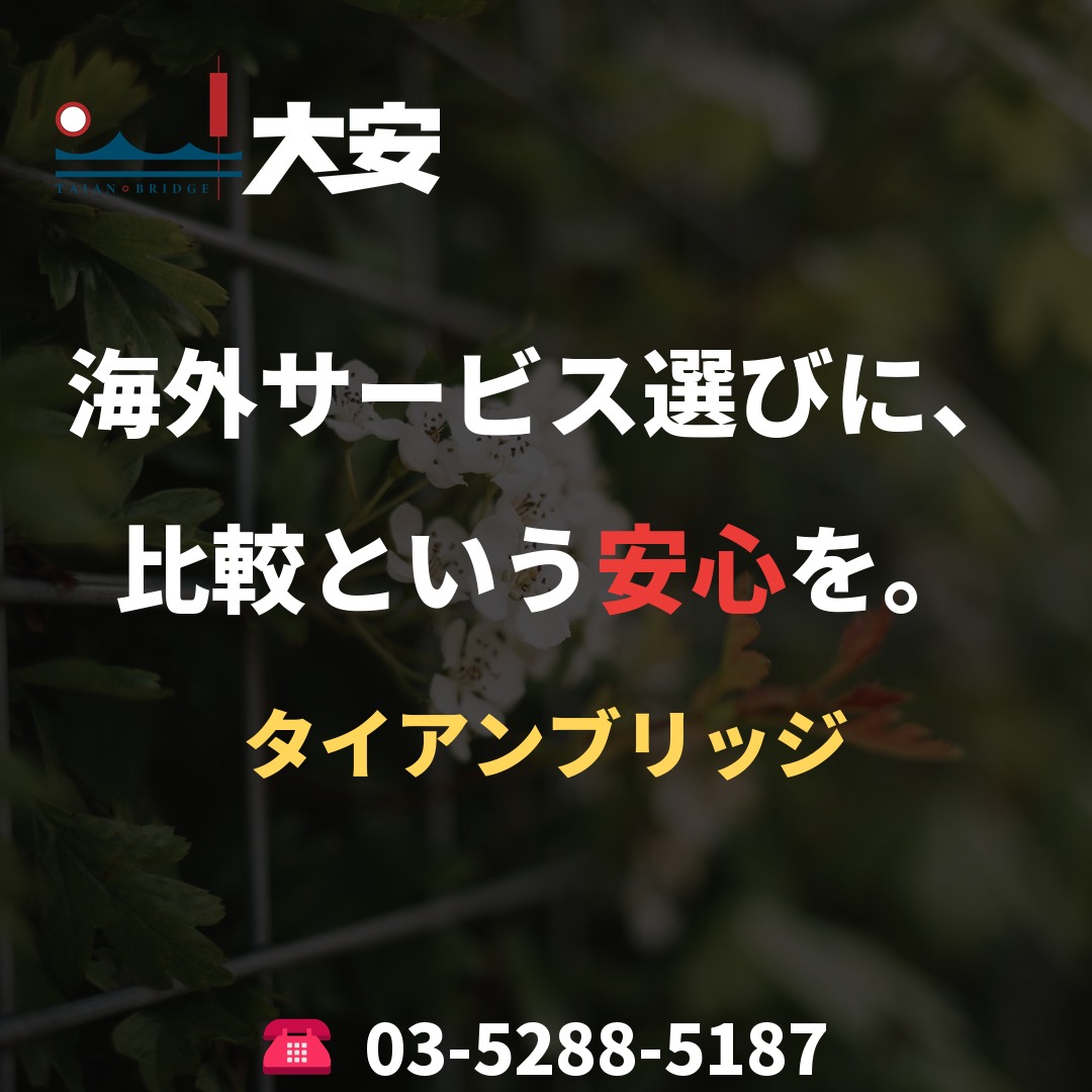 海外サービス選びに、比較という安心を。｜タイアンブリッジ