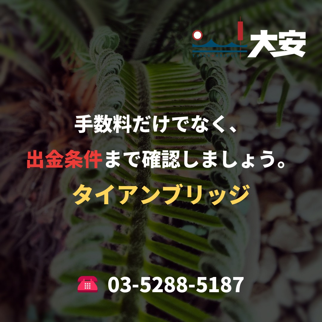 手数料だけでなく、出金条件まで確認しましょう。｜タイアンブリッジ