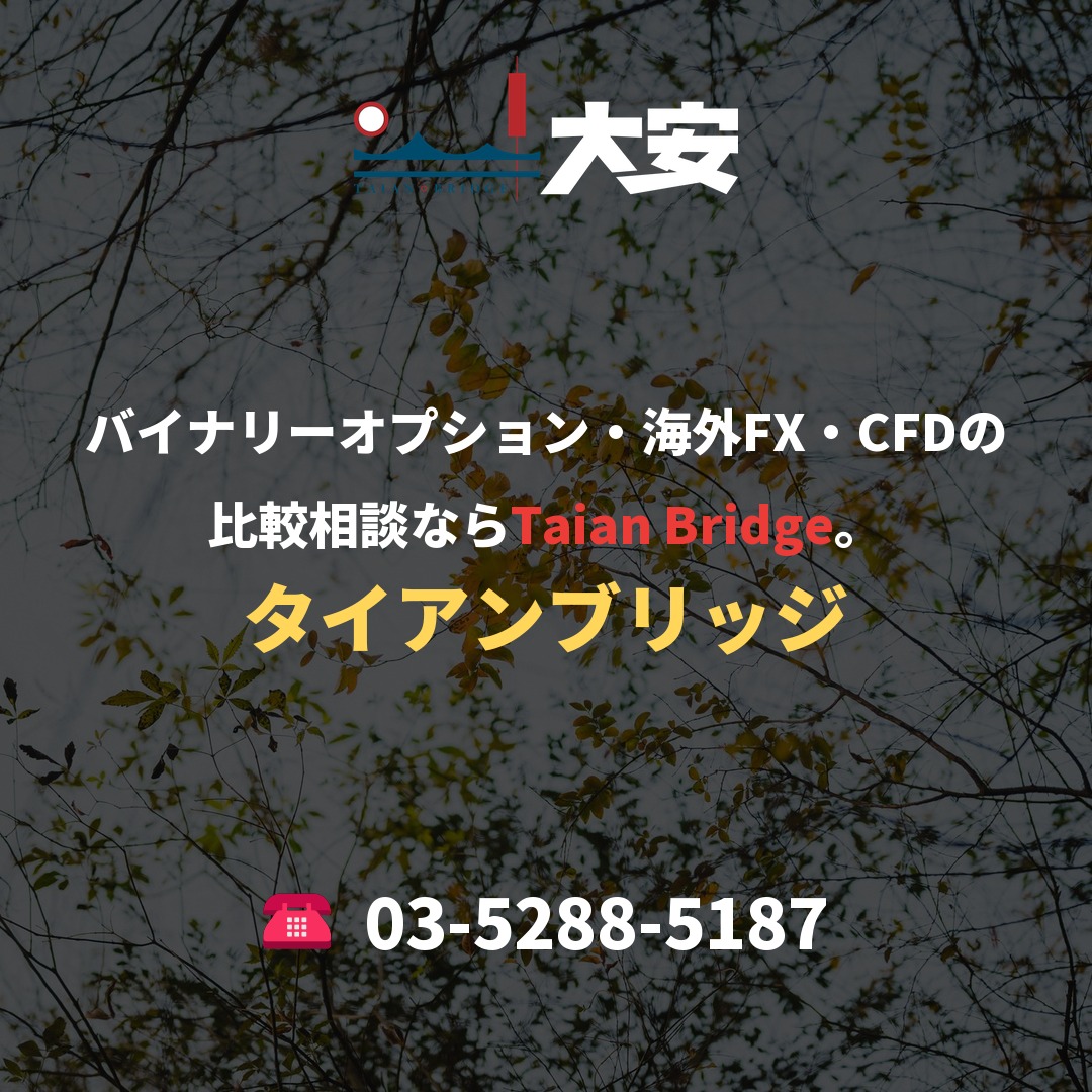 バイナリーオプション・海外FX・CFDの比較相談ならTaian Bridge。