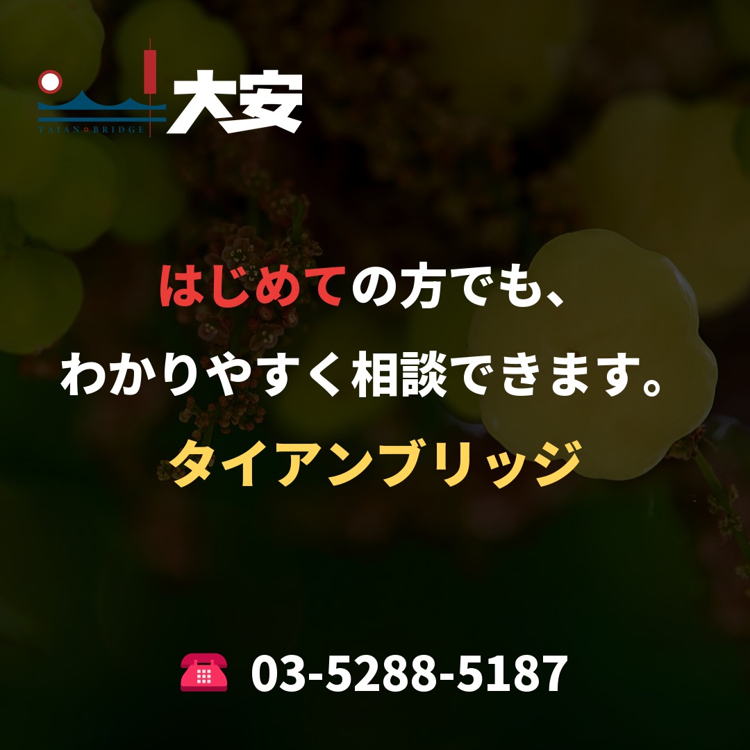 はじめての方でも、わかりやすく相談できます。|タイアンブリッジ