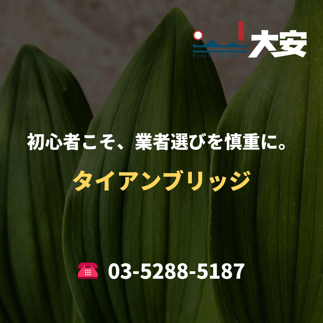 初心者こそ、業者選びを慎重に。｜タイアンブリッジ