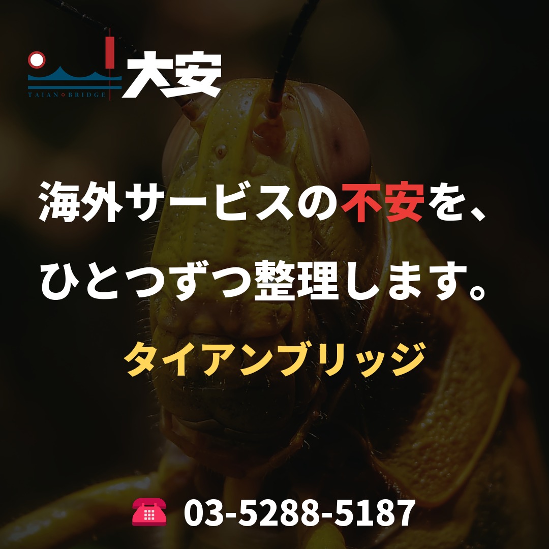 海外サービスの不安を、ひとつずつ整理します。|タイアンブリッジ