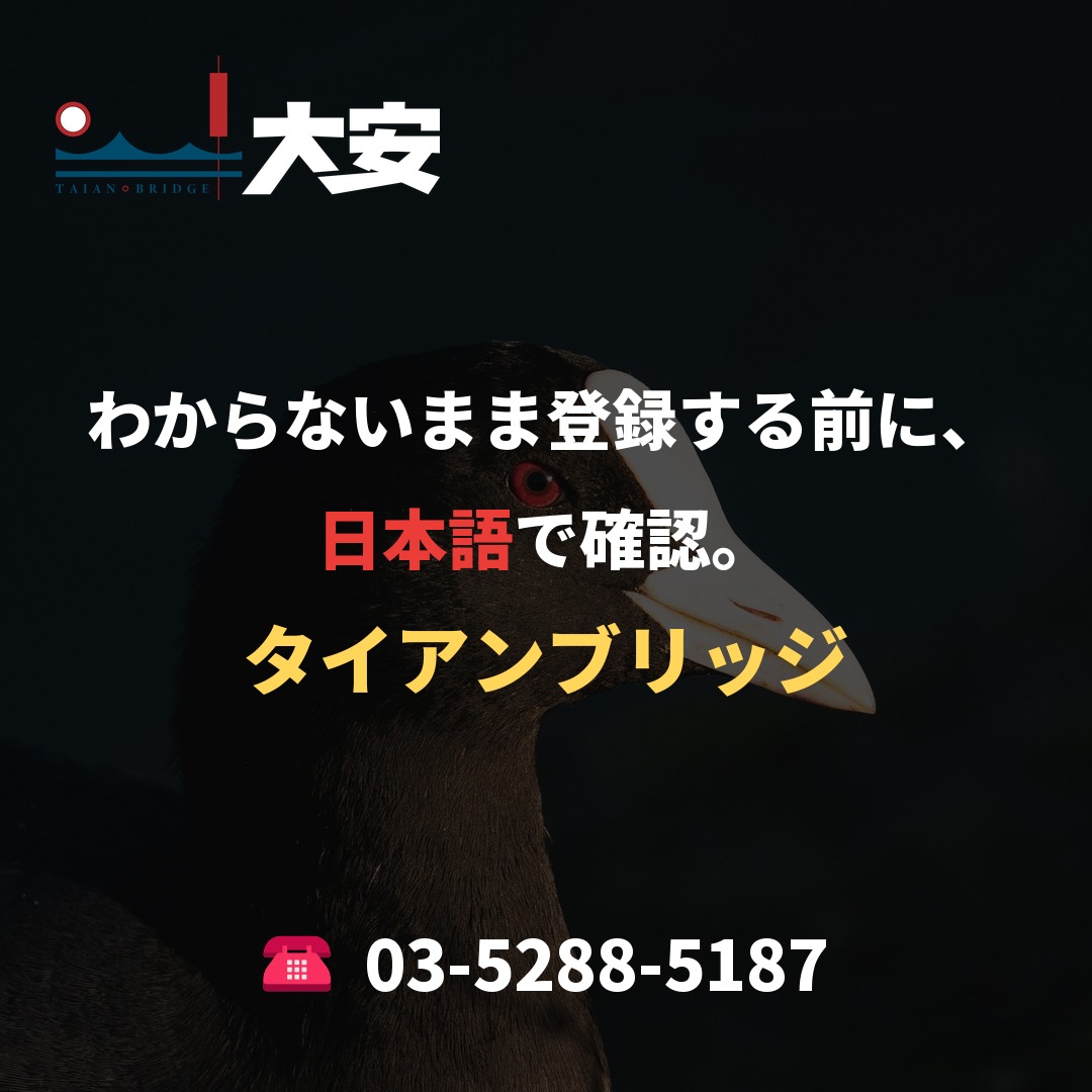 わからないまま登録する前に、日本語で確認。｜タイアンブリッジ