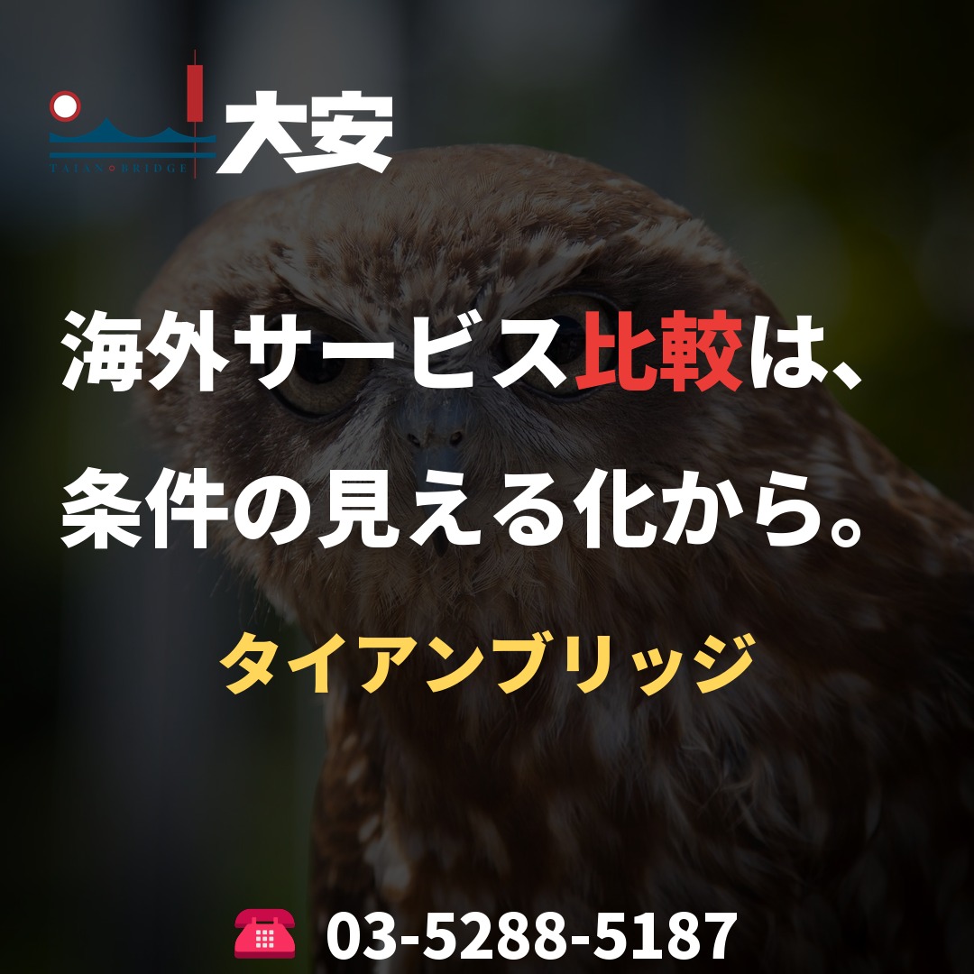 海外サービス比較は、条件の見える化から。｜タイアンブリッジ